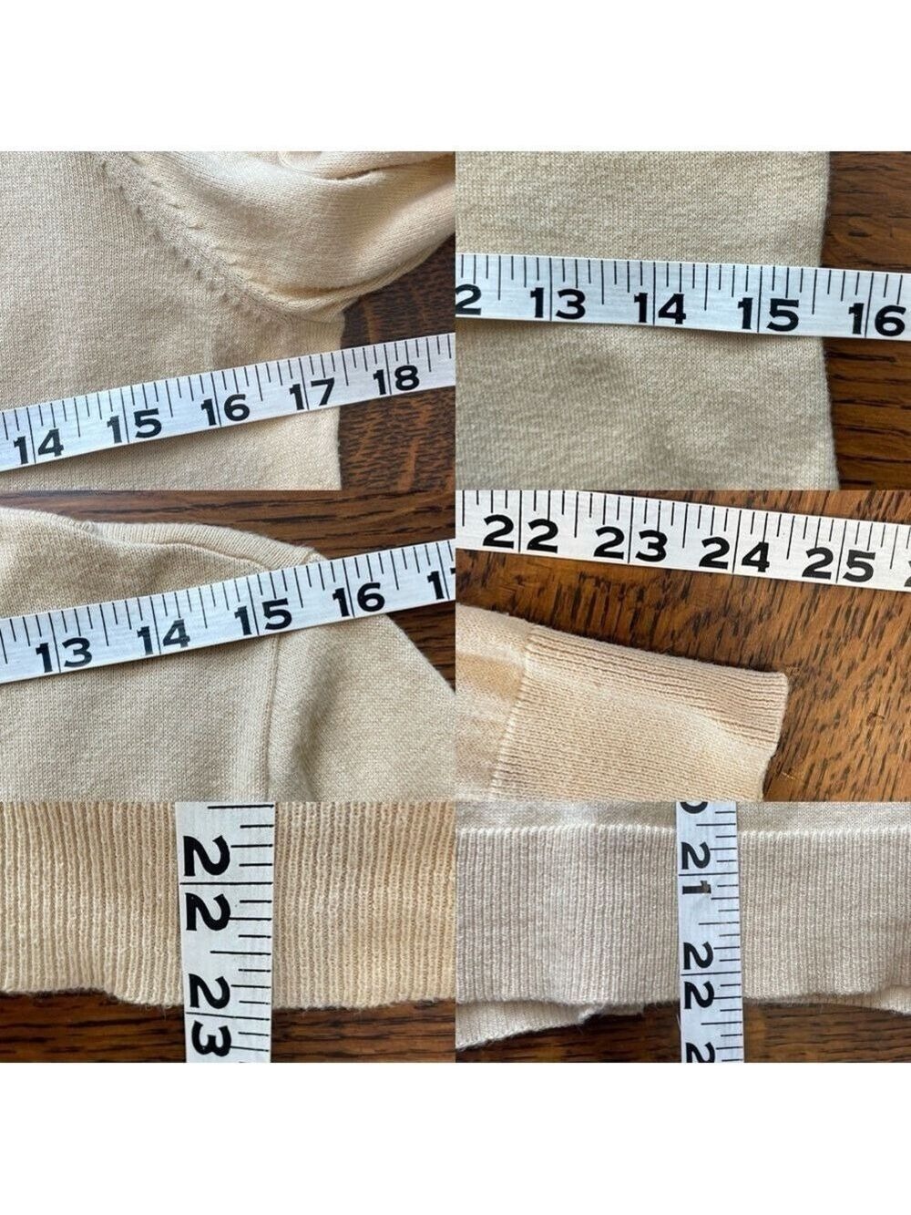 Lauren Ralph Lauren Beige Cotton V-Neck Logo Cardigan Sweater Women’s Size Small - Picture 15 of 15